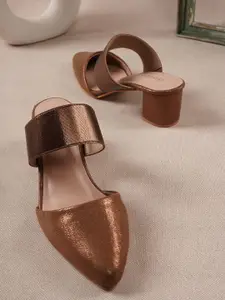 DressBerry Women Embellished Pointed Toe Block Sandals