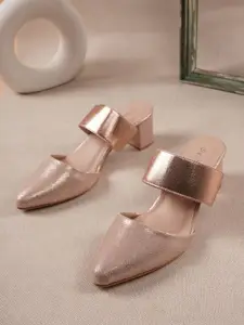 DressBerry Women Embellished Party Block Pointed Toe Sandals