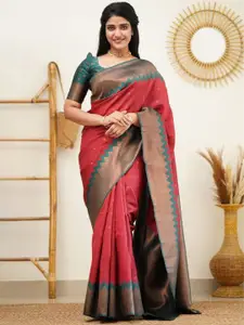 Areca Designer Floral Embroidered Pure Silk Designer Banarasi Saree