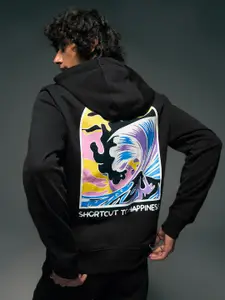 Flying Machine Graphic Printed Hooded Long Sleeves Oversized Fit Sweatshirt