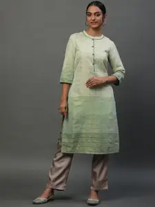 AURELIA Women Geometric Printed Thread Work Kurta