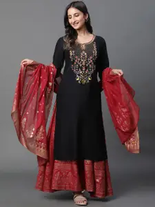 AURELIA Women Geometric Thread Work Kurta