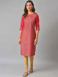 AURELIA Women Geometric Printed Thread Work Kurta
