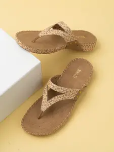 Inc 5 Women Open Toe Printed  T-Strap Flats