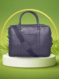 OLIVE MIST Unisex Textured Leather Laptop Bag