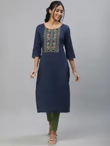 AURELIA Women Geometric Thread Work Kurta