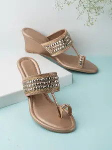 Inc 5 Women Embellished Ethnic Wedge Sandals