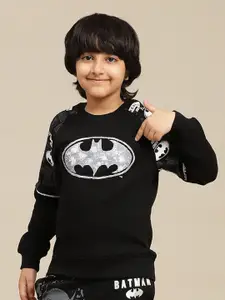 Kids Ville Boys Cotton Batman Printed Long Sleeves Round Neck Sweatshirt