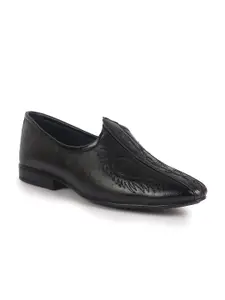 FAUSTO Men Woven Design Embroidery Traditional Slip On Mojaris