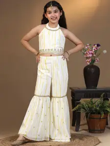 FASHION DREAM Girls Sleeveless Tie-Dye Top with Sharara