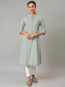 AURELIA Women Striped Thread Work Pathani Kurta