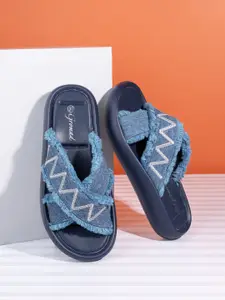 BRISKERS Gromad Ocean Breeze Printed Open Toe Flats