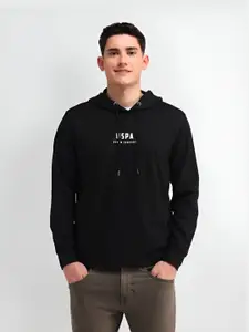 U.S. Polo Assn. Denim Co. Men Brand Logo Printed Hood Cotton T-shirt