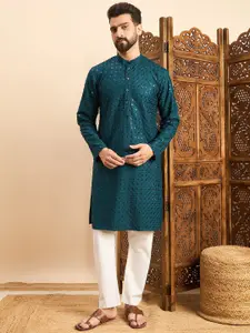 House of Pataudi Embroidered Straight Kurta