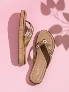 Inc 5 Women Embellished T-Strap Flats