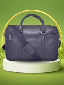OLIVE MIST Unisex Textured Leather Laptop Bag