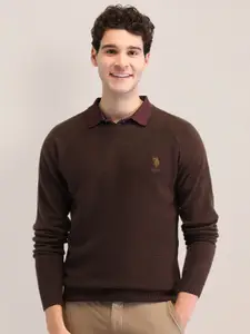 U.S. Polo Assn. Men Printed Woollen Pullover