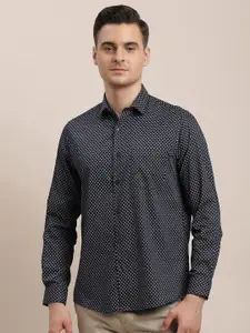 Turtle Men Standard Slim Fit Opaque Printed Formal Shirt