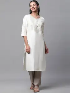 AURELIA Women Ethnic Motifs Thread Work Kurta