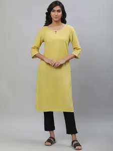 AURELIA Women Keyhole Neck Thread Work Kurta