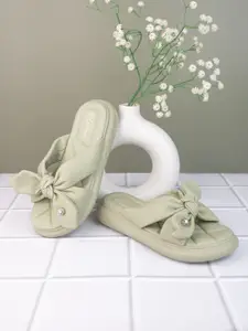 BRISKERS Women Gromad Ocean Breeze Bows Open Toe Flats