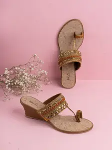 Inc 5 Women Embellished Wedge Heel Sandals