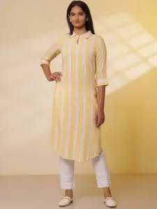 AURELIA Women Striped Thread Work Kurta