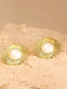 MEENAZ Gold-Plated Contemporary Studs Earrings