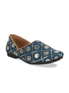 FAUSTO Men Woven Design Slip-On Mojaris