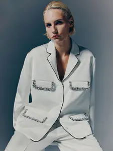 H&M Embellished Satin Blazer