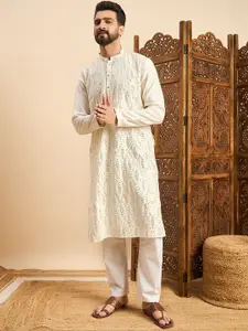 House of Pataudi Embroidered Straight Kurta