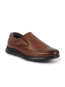 FAUSTO Men Leather Slip-On Round Toe Formal Shoes