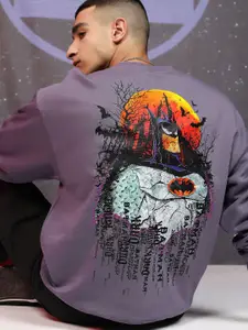 HIGHLANDER Men Warner Bros Bat Printed Oversized Pullover Sweatshirt