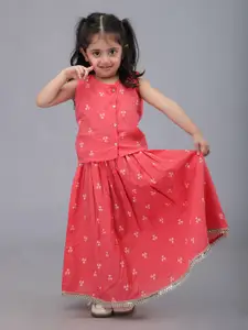 Biglilpeople Girls Printed Ready to Wear Lehenga &