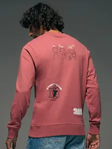 Flying Machine Graphic Printed Long Sleeves Relaxed Fit Sweatshirt