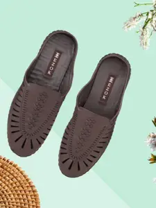 EZOK Men Round Toe Leather Mules