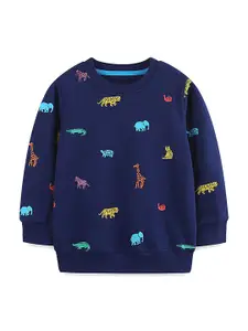LULU & SKY Girls Printed Pullover Cotton Sweatshirt