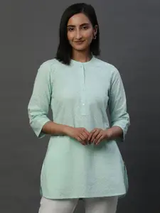 AURELIA Geometric Embroidered Thread Work Pure Cotton Thread Work Kurti