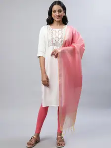 AURELIA Women Printed Thread Work Kurta