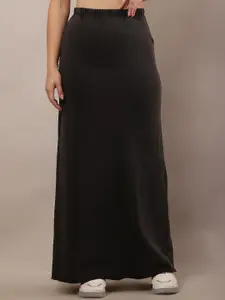 NoBarr Women A-Line Maxi Skirt With Straight Hemline