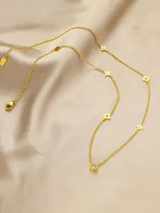 MYKI Gold-Plated Stainless Steel Stone Studded Necklace