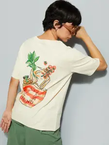 MAX URB_N Women Oversized Back Printed T-shirt