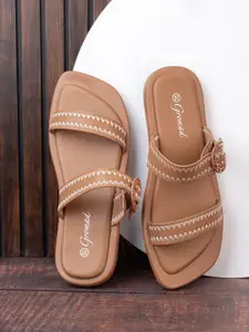 BRISKERS Gromad Classic Charm Printed Open Toe Flats