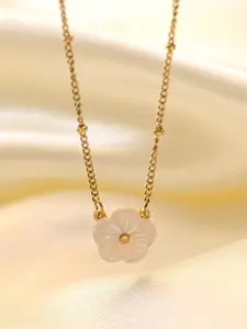 MYKI Gold-Plated Floral-Shaped Necklace