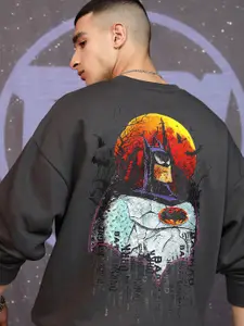 HIGHLANDER Men Warner Bros Bat Printed Oversized Pullover Sweatshirt