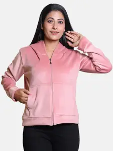 BAESD Women Hooded Long Sleeves Front-Open Sweatshirt