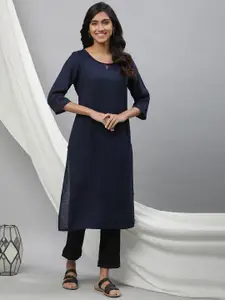 AURELIA Women Keyhole Neck Mirror Work Kurta