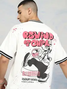 HIGHLANDER Men Goofy Printed Drop Shoulder Sleeves Tshirt