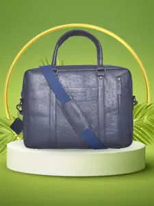 OLIVE MIST Unisex Textured Leather Laptop Bag