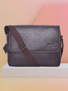 OLIVE MIST Adults Textured Leather Laptop Bag